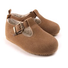 BEBEMARU 孩童單皮草平底鞋 2245-003-1