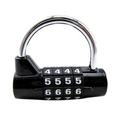 하늬통상 4단 원통 비밀번호 자물쇠 블랙, 1개