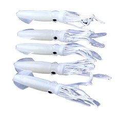 DM I Love Home 運動攻擊型釣大魚路亞魷魚假餌 5入, 白色, 8g