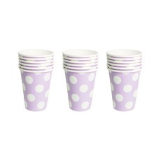 Partypia 圓點圖案紫丁香紙杯, 6個, 18個