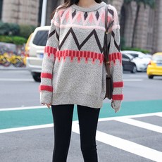 스위트나인 임부복 라운드넥 다이아몬드 스웨터