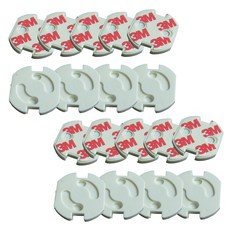 黏貼型旋轉插座保護蓋, 白色, 18入