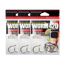 CATS CLAW Worm 420 Wacky 釣鉤 NSB, 3個