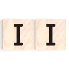 모두의팩토리 자작나무 알파벳 기호 인테리어소품 이니셜우드 09 I 2p, 혼합 색상