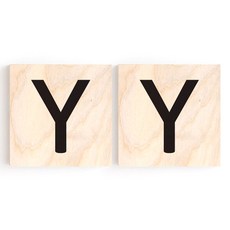 모두의팩토리 자작나무 알파벳 기호 인테리어소품 이니셜우드 25 Y 2p, 혼합 색상