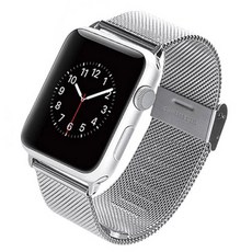 모모켓 밀레니즈루프클립 애플워치 메탈 밴드 S사이즈 38 40 41mm 스트랩, 실버, 1개