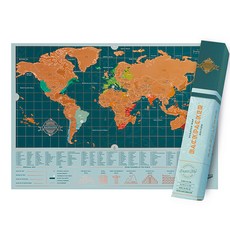 Luckies 划痕地圖世界地圖背包客, 1個