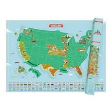 Luckies 划痕地圖世界地圖美國地標, 1個