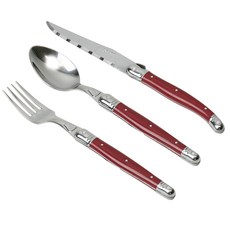 장듀보 디너세트 3종 포크나이프 세트 1인조, 프루티레드, 스푼1개 + 포크1개 + 나이프1개