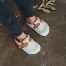 Bimbo Bimba 孩童絨毛皮帶裝飾拖鞋