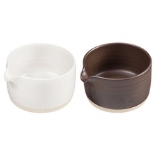 정담은 도자기 무광 수구종지 2p, 화이트, 브라운, 1세트