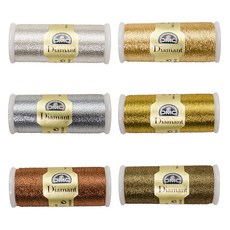 D-M-C 鑽石梭織刺繡花邊線 6 色, 金屬米色, 35m