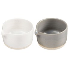 정담은 도자기 무광 수구종지 2p, 화이트, 그레이, 1세트
