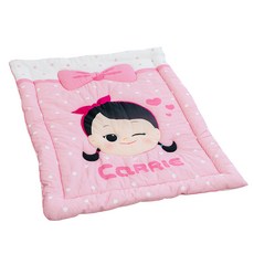 嬰兒Carrie印花DTP材質睡毯, 粉色
