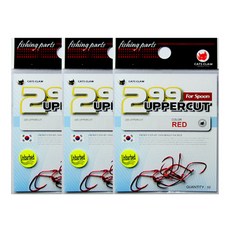 CATS CLAW 299替換釣魚鉤 紅色 10入, 3片