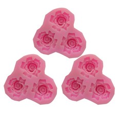 3格花朵造型矽膠模具 3入, 單色