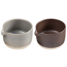 정담은 도자기 무광 수구종지 2p, 그레이, 브라운, 1세트