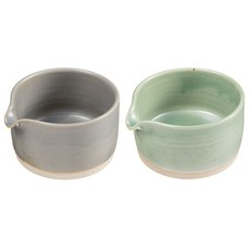 정담은 도자기 무광 수구종지 2p, 그레이, 그린, 1세트