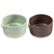 정담은 도자기 무광 수구종지 2p, 그린, 브라운, 1세트
