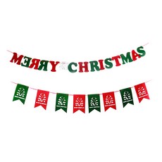 DM Corporation I Love Home聖誕節不織布掛飾 Merry Christmas+旗子, 混色