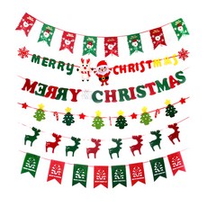 디엠코퍼레이션 알럽홈 크리스마스 부직포 가랜드 올세트, 혼합 색상, 1개