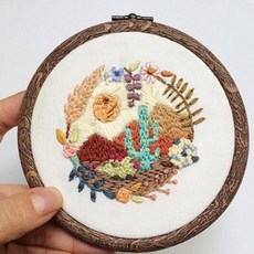 스윗리빙 DIY 크리에이티브 레인보우 십자수 자수키트, 1개, 선인장