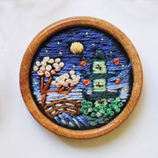 스윗리빙 DIY 크리에이티브 레인보우 십자수 자수키트, 1개, 벚꽃