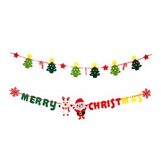 DM Corporation I Love Home聖誕節不織布掛飾 雪 Merry Christmas+星星樹, 混色