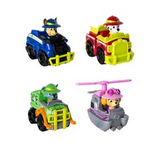 퍼피구조대 트랙놀이 미니카 피규어 4종 세트 체이스 + 마샬 + 로키 + 스카이, 1세트