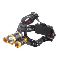 BATTLE FISHING LED 變焦頭燈 HL-TG3T6, 金子, 1個
