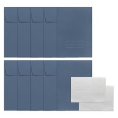 베이직 엽서 봉투 10p + 실버 스티커 12p, 네이비, 1세트