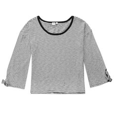 갭 여성용 스트라이프 롱 타이 슬리브 티셔츠 인 슬러브 코튼