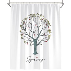 Livingjoy花朵簡約浴簾 SK018 180*180cm, 1個