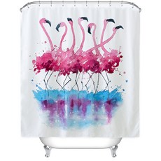 Livingjoy 火烈鳥圖案浴簾 SK012 200 x 180cm, 1個