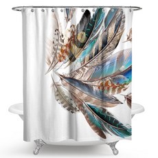 LIVING JOY 羽毛隔間浴簾 SK111 180 x 180 cm, 1個