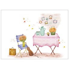 렉스데코 키친아트갤러리 주방아트보드 주전자가있는탁자, 1개