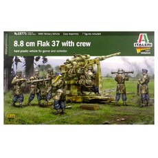 ITALERI 德國陸軍 Flak37 w 火砲塑料模型, 1個