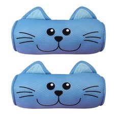 애니나라 스마일캣 에어매쉬 차량용 목쿠션 2p, 보보(blue), 2개