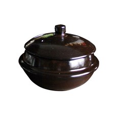 LIEN'CERAMIC 素色耐熱陶瓷砂鍋, 中號（直徑160mm x 高80mm）, 深棕色