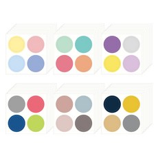 왈가닥스 Shuffle 圓點貼紙 6種套組 L 48張, 混合顏色, 1套