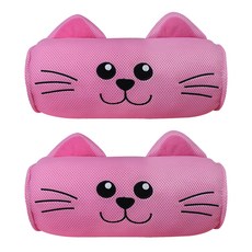 ANINARA 微笑貓透氣網眼車用頸枕 2入, Luda(pink)
