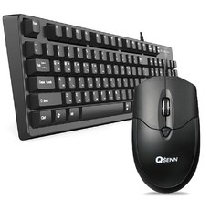 QSENN 有線鍵盤滑鼠套裝, 鍵盤 (GP-KM4500P)、鼠標 (M4500), 混色