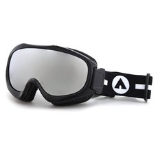 AIRWALK 鏡面滑雪鏡 AW-2400, 亮黑+鏡面（銀色）