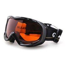 AIRWALK 滑雪鏡 AW-1200, 亮黑+鏡面（橙）