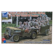 1 : 35比例1/4噸卡車 + 運兵拖車 + 英國傘兵模型組, 1組