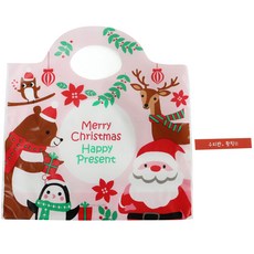 聖誕派對塑膠袋 50入+紅色貼紙50入, 1套