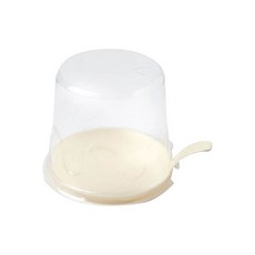BHomeBaking 注塑片蛋糕底座圓形+蓋子, 乳霜, 10套