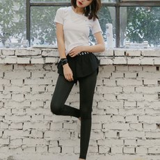 나야스타일 여성용 요가복 반팔티 + 브라탑 + 반바지레깅스 세트 104