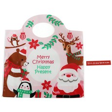 聖誕派對塑膠袋50入+紅色貼紙50入, 1套