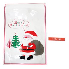 황씨네도시락 크리스마스 해피 산타비닐백 30p + 빨강띠지 우리반홧팅 스티커 30p, 1세트
